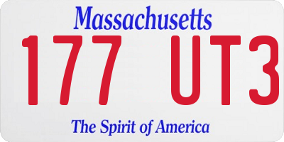 MA license plate 177UT3