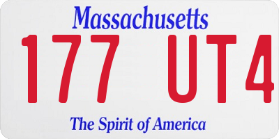 MA license plate 177UT4
