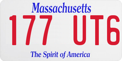 MA license plate 177UT6