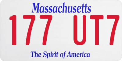 MA license plate 177UT7
