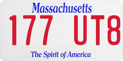 MA license plate 177UT8