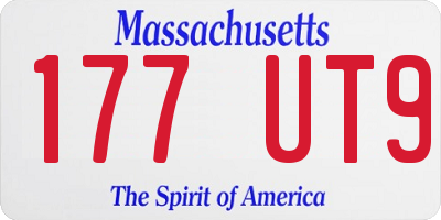 MA license plate 177UT9
