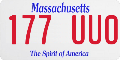 MA license plate 177UU0