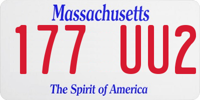 MA license plate 177UU2