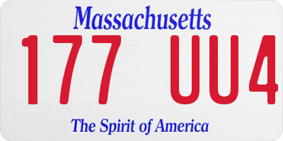 MA license plate 177UU4