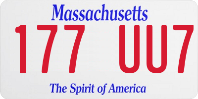 MA license plate 177UU7