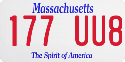 MA license plate 177UU8