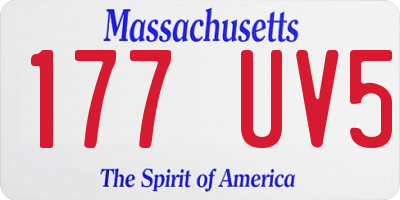 MA license plate 177UV5