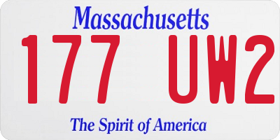 MA license plate 177UW2