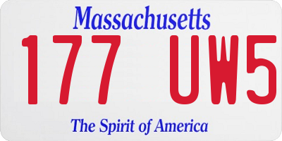 MA license plate 177UW5