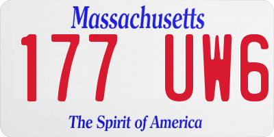 MA license plate 177UW6