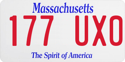 MA license plate 177UX0