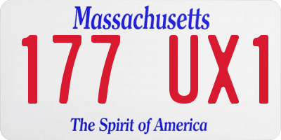 MA license plate 177UX1