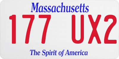 MA license plate 177UX2