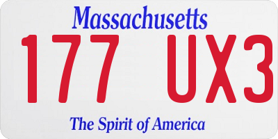 MA license plate 177UX3