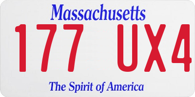 MA license plate 177UX4