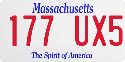 MA license plate 177UX5
