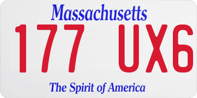 MA license plate 177UX6