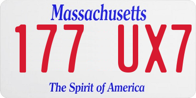 MA license plate 177UX7
