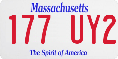 MA license plate 177UY2