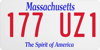 MA license plate 177UZ1
