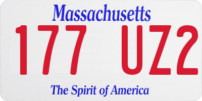 MA license plate 177UZ2