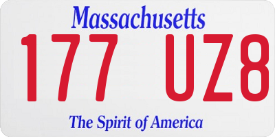 MA license plate 177UZ8