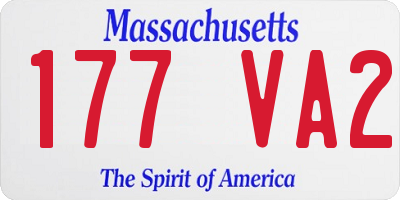 MA license plate 177VA2