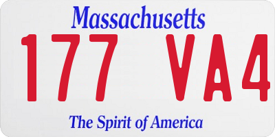 MA license plate 177VA4