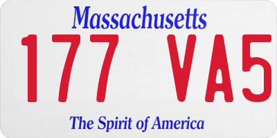 MA license plate 177VA5