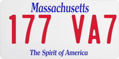 MA license plate 177VA7