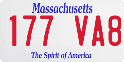 MA license plate 177VA8