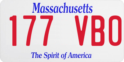 MA license plate 177VB0
