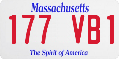 MA license plate 177VB1