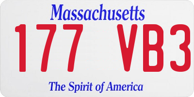 MA license plate 177VB3