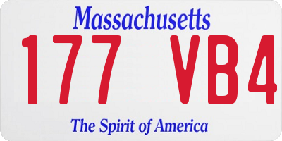 MA license plate 177VB4