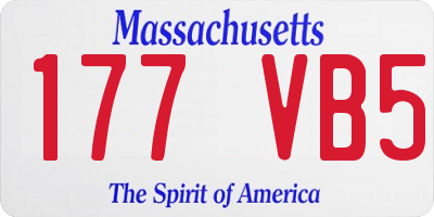 MA license plate 177VB5
