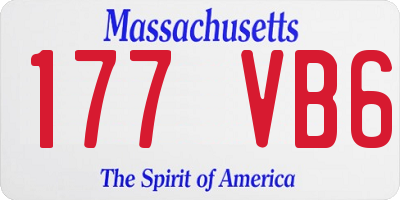 MA license plate 177VB6