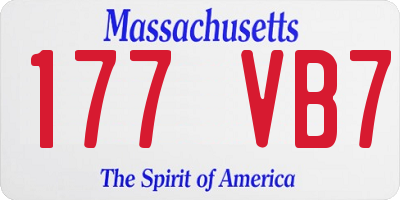 MA license plate 177VB7