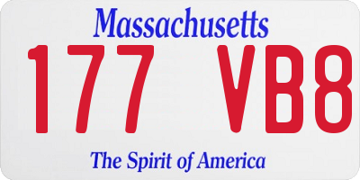 MA license plate 177VB8