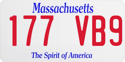MA license plate 177VB9