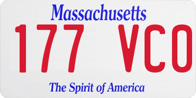 MA license plate 177VC0
