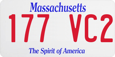 MA license plate 177VC2