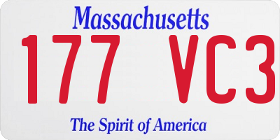 MA license plate 177VC3