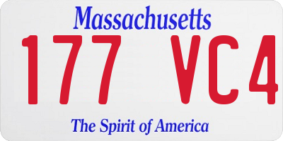 MA license plate 177VC4