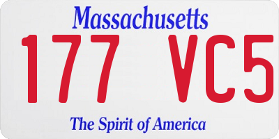 MA license plate 177VC5