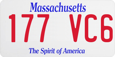 MA license plate 177VC6