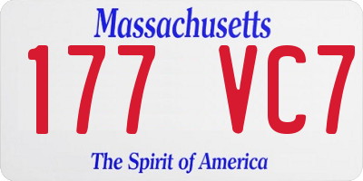 MA license plate 177VC7