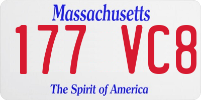MA license plate 177VC8