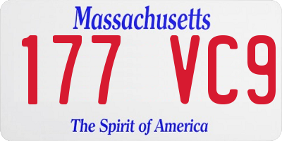 MA license plate 177VC9